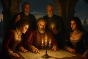 Obrazek przedstawia Radę Regencyjną, której członkiem był Dervo var Pathiss