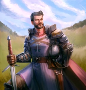 Obrazek przedstawia Sir Wulfritha var Blackborne, najlepszego arauleńskiego rycerza