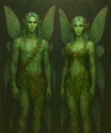 Obrazek przedstawia przedstawicieli rasy Ludu Listowia